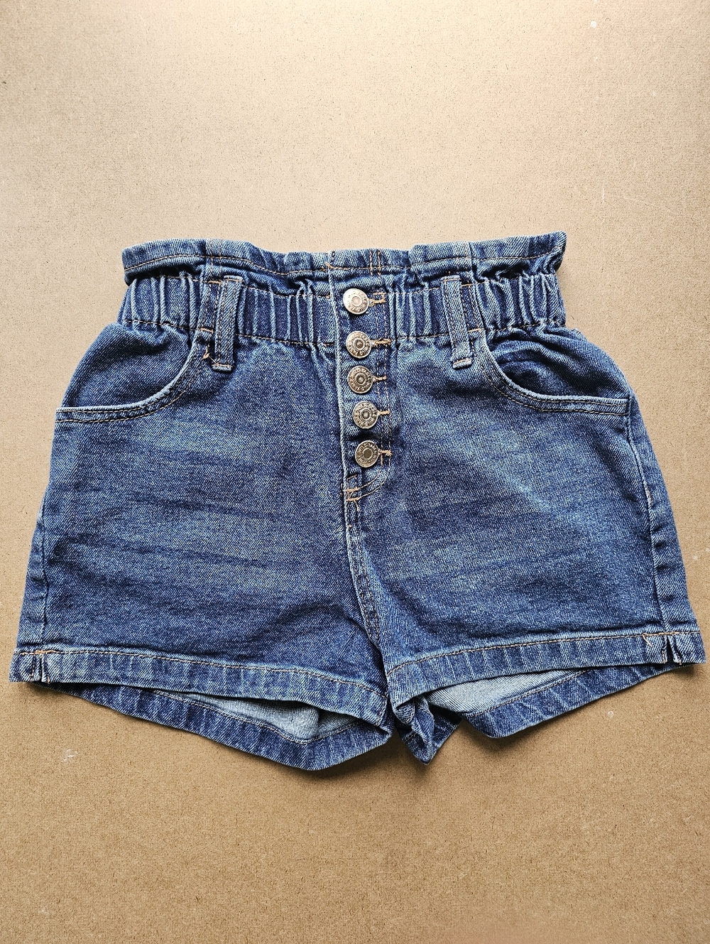 Wild Fable High Waisted Button Fly Elastic Paper Bag Denim Shorts Women Size XS